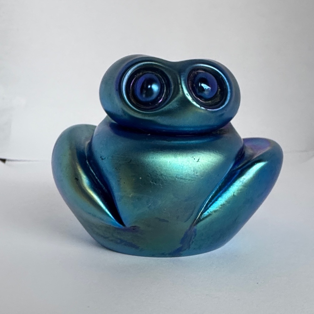 Orient and Flume Blue Frog Sculpture